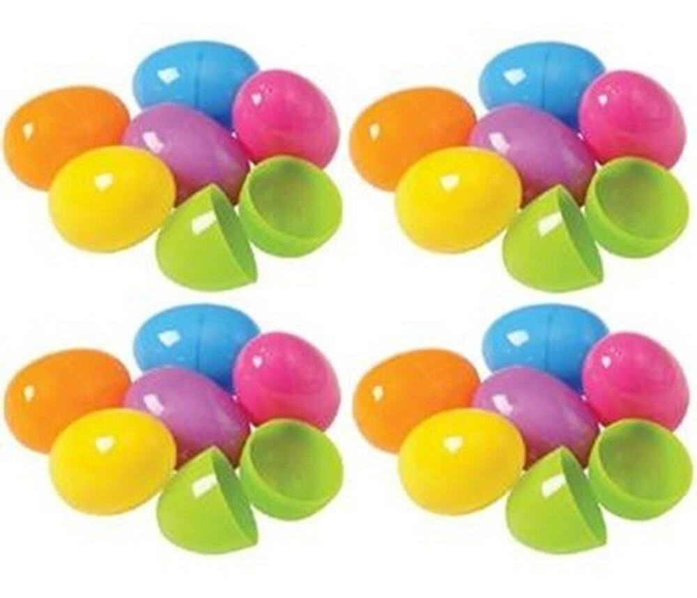 50 Plastic Eggs Detachable Colorful Easter Hunt Filler Basket Decoration